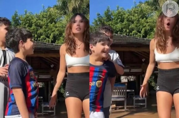 Isis Valverde publicou um vídeo no TikTok com José Marcus e João Francisco