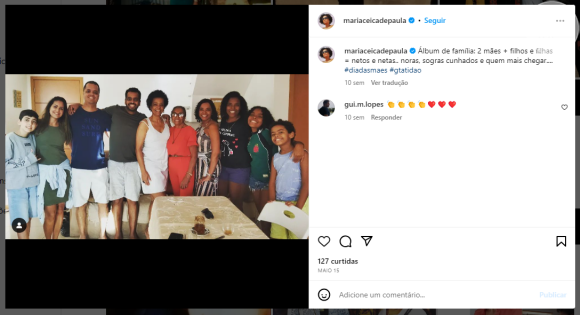 Por onde anda Maria Ceiça hoje? A atriz tem seu perfil no Instagram aberto e faz algumas publicações sobre sua família e trabalhos.