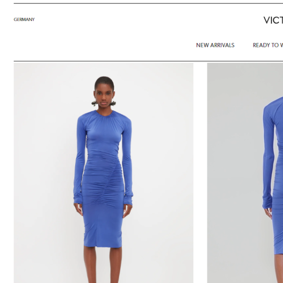 Vestido semelhante ao de Bruna Marquezine está disponível para venda no site de Victoria Beckham por 500 euros, ou R$ 2887 na atual cotação