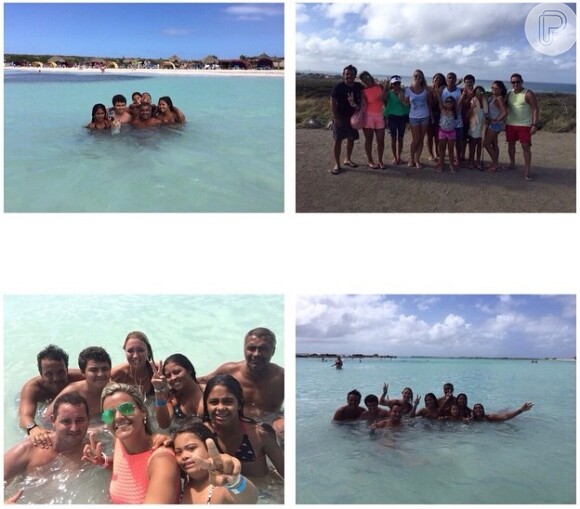 Romário está passando férias em Aruba com a namorada, Dixie Pratt, e os filhos