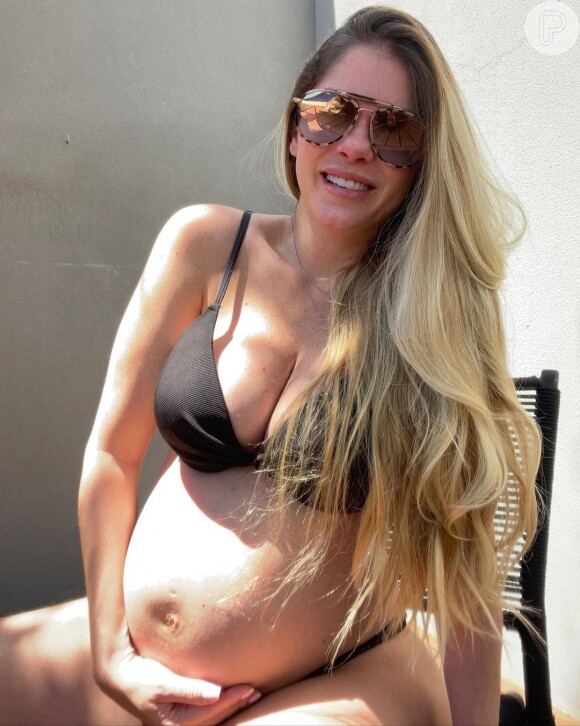Foto de Bárbara Evans durante a primeira gravidez: relembre! 
