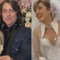 Vestido de noiva com gola: Mariane Dombrova, ex-apresentadora infantil do SBT, se casa aos 50 anos. Fotos!