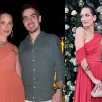 Vestido de festa vermelho: Namorada de João Guilherme Silva vai com look versátil para casamento de Ronaldo. Detalhes!