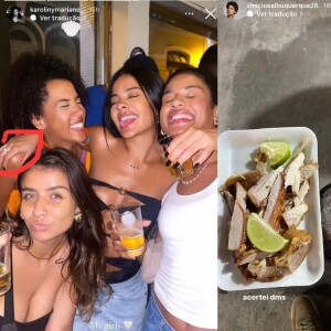 Bella Campos curtiu a noite com as amigas e também com o ex Vini Albuquerque, aponta jornal Extra