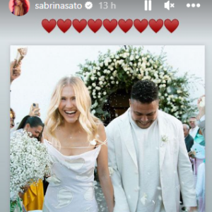 Sabrina Sato ficou imensamente feliz em coroar o casamento do amigo Ronaldo