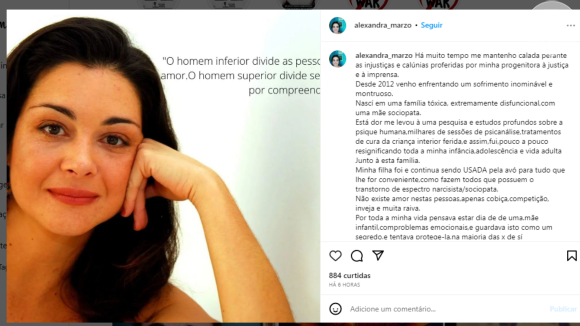 Alexandra Marzo utilizou o Instagram na madrugada deste sábado (07) para fazer graves acusações contra Betty Faria