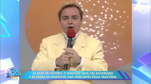 Gugu Liberato foi homenageado pelo filho, João Augusto Liberato, no 'Lip Sync' do 'Domingão com Huck' na Globo