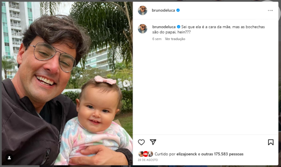 Bruno de Luca se 'agarra' a publicações com a filha para minimizar o cancelamento?