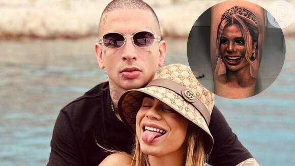 Após término do casamento, MC Guimê cobre tatuagem com o rosto de Lexa