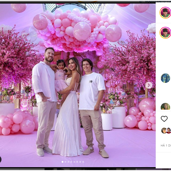 Maíra Cardi e Thiago Nigro foi acusada de ignorar Arthur Aguiar no aniversário da filha Sophia Cardi