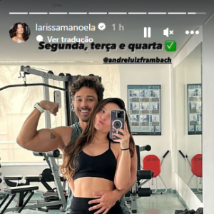 Larissa Manoela e André Luiz Frambach mostram como foi o pós treino do casal no Instagram