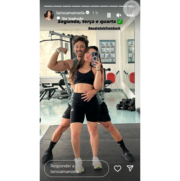 Larissa Manoela e André Luiz Frambach mostram como foi o pós treino do casal no Instagram