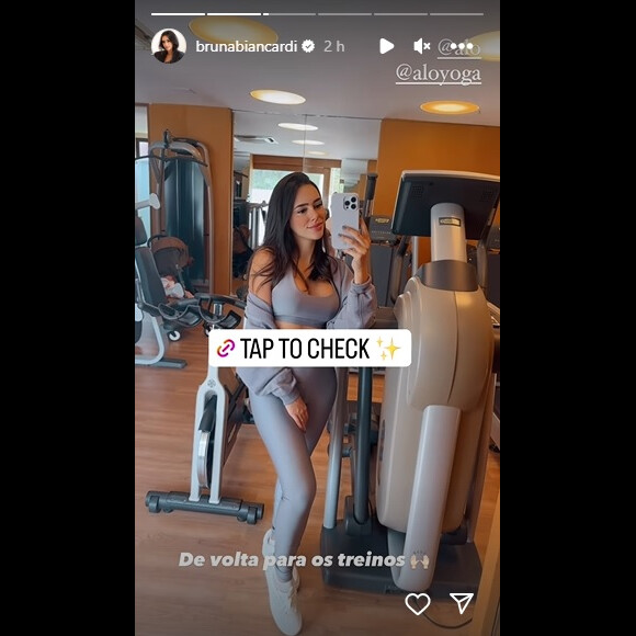 Bruna Biancardi voltou a fazer exercícios pouco mais de um mês após nascimento de Mavie