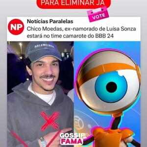 Chico Moedas no 'BBB 24'? Boninho negou que ex de Luísa Sonza estará no reality, que estreia em 8 de janeiro de 2024