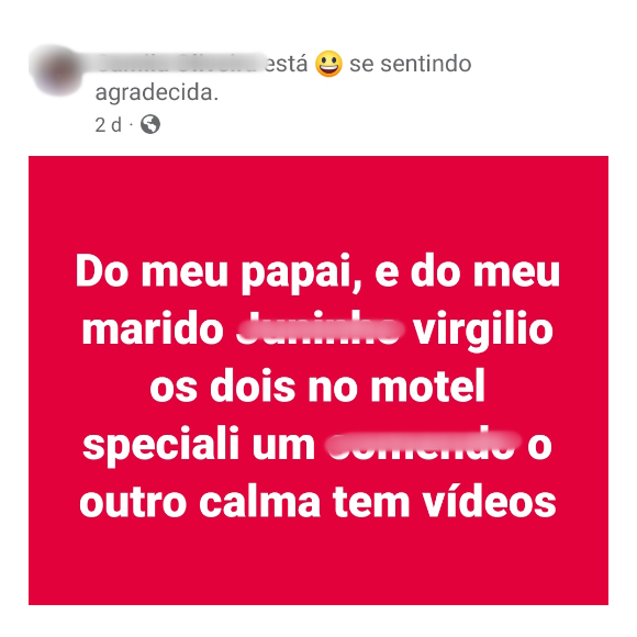 Mulher que descobriu que o marido estava mantendo um caso com seu pai conseguiu vídeos íntimos e expôs tudo na internet