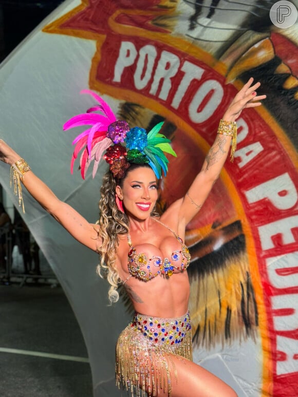 Barriga sarada de Tati Minerato chamou atenção em foto de pré-ensaio do carnaval 2024