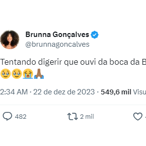 Mulher de Ludmilla, Brunna Gonçalves entrega que Beyoncé conhecia a existência de Ludmilla