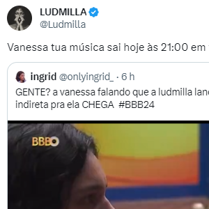 Ludmilla entra na brincadeira e confirma que teria mandado 'indireta' para Vanessa Lopes que está viajando no 'BBB 24'