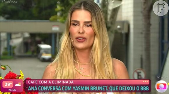 Yasmin Brunet refletiu sobre sua trajetória no 'BBB 24' e foi questionada sobre a relação com Davi e Rodriguinho