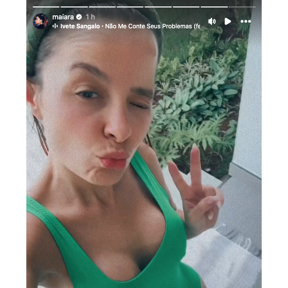 Sem importar com críticas, Maiara voltou a exibir suas curvas na manhã desta quarta-feira (10)