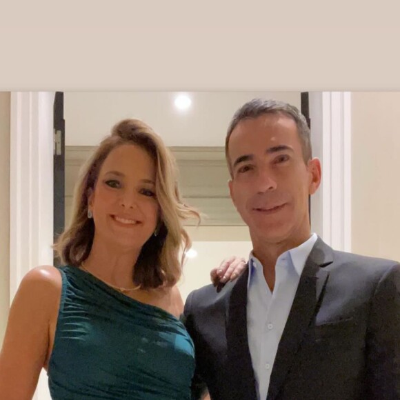 César Tralli acompanhou Ticiane Pinheiro na festa