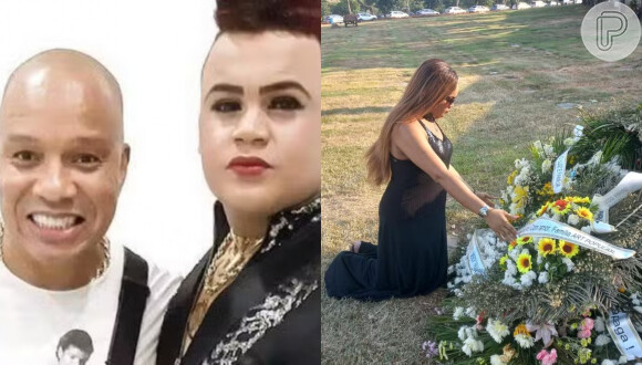 Ex de Anderson Leonardo, MC Maylon visita túmulo, joga flores e beija tatuagem com rosto do cantor: 'Queria ter ido no seu lugar'