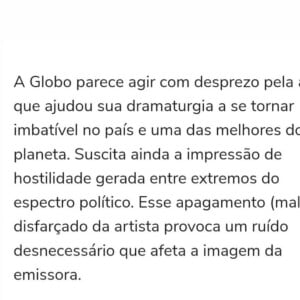 Globo foi criticada por jornalista após Regina Duarte ficar de fora do 'Tributo - Manoel Carlos'