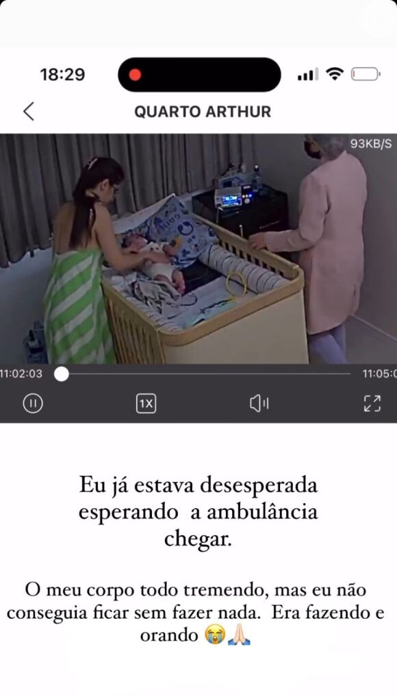 Ingra Soares exibiu os primeiros socorros ao filho, Arthur, de 9 meses