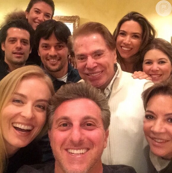Durante as férias em Miami, Silvio Santos recebeu o casal Angélica e Luciano Huck durante um jantar