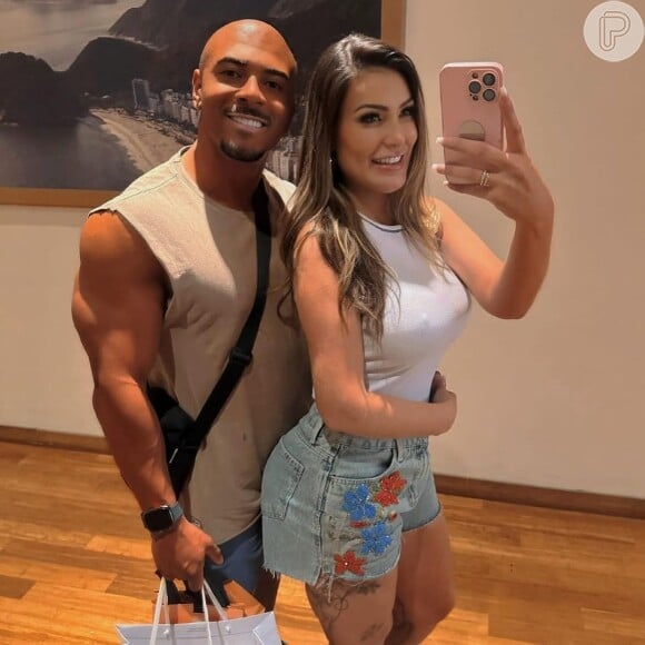 Namorado de Andressa Urach, Lucas Ferraz não pretende oficializar união com a modelo no papel: 'Acho que compartilhar bens você faz isso no dia a dia. Não quero nada do que é dela e nem ela quer nada do que é meu'