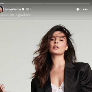 Usando um blazer preto e um conjunto de lingeries transparentes, Isis Valverde ousou com foto sexy postada nos stories