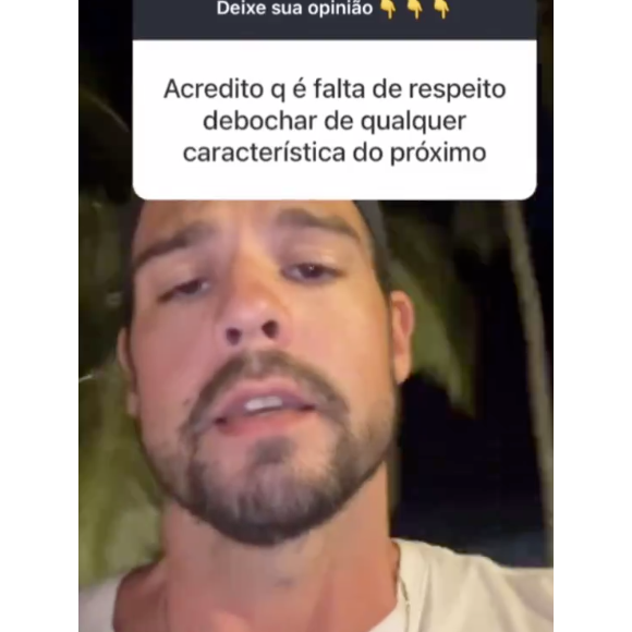 Depois da polêmica ir ao ar, Patrick usou suas redes sociais para desabafar sobre o 'preconceito' por ser calvo