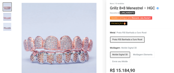 MC Daniel também adquiriu um modelo de prata 960 banhada a ouro rosé muito linda no valor de R$ 15,1 mil
