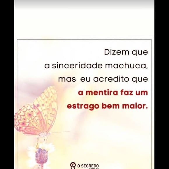 Maraisa pareceu enviar indireta para Fernando Mocó após fim do noivado: 'Dizem que a sinceridade machuca, mas eu acredito que a mentira faz um estrago bem maior'