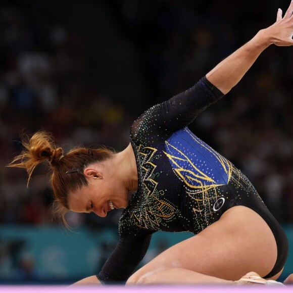 Jade Barbosa se apresentou no solo da final por equipes da Ginástica Artísitica nas Olimpíadas de Paris 2024