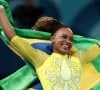 A ginasta Rebeca Andrade tem 1,55m de altura