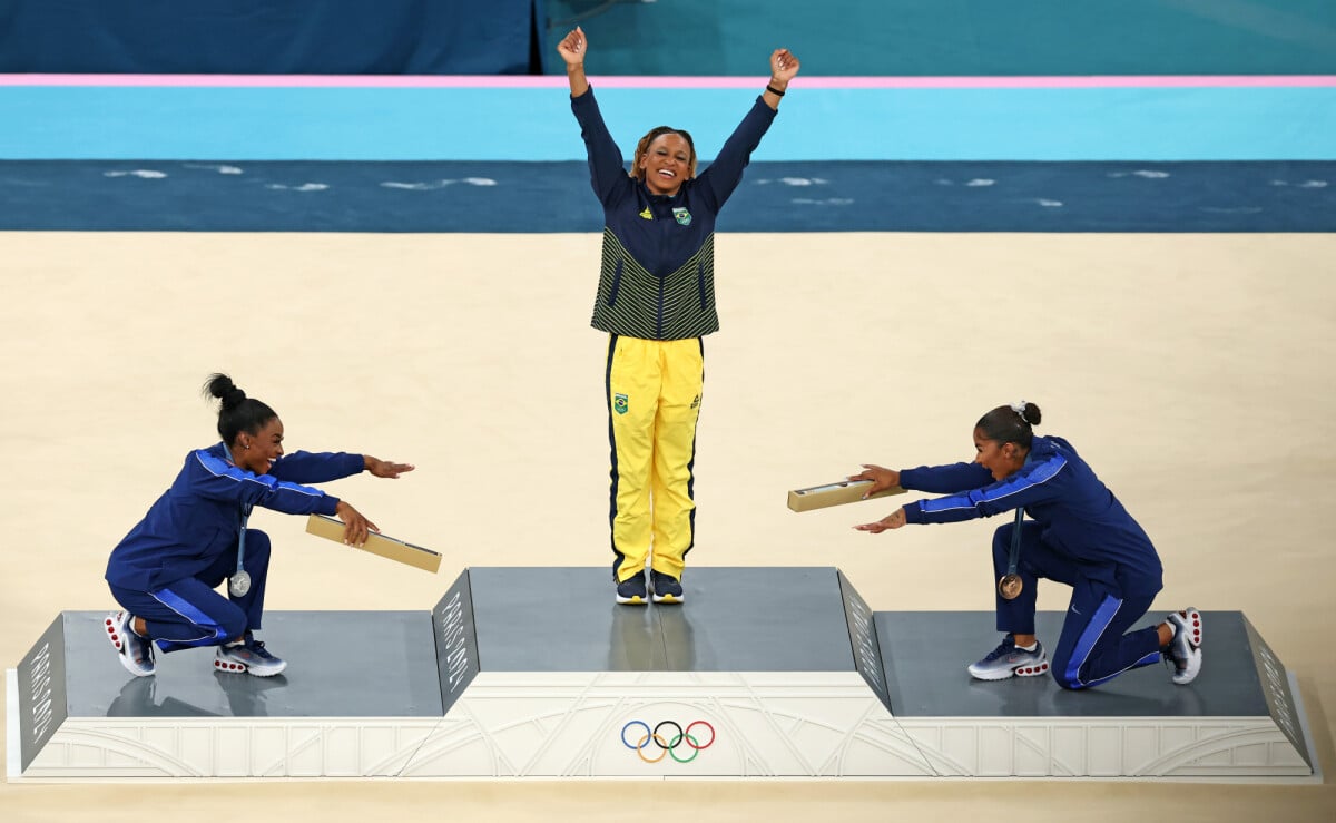 Foto Na última segundafeira (05), Rebeca Andrade ganhou a medalha de