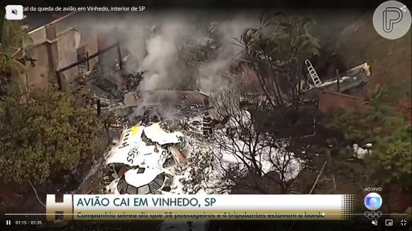 No avião que caiu em Vinhedo na sexta-feira passada (09) estavam 58 passageiros e 4 tripulares.