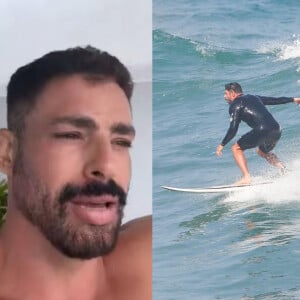 Cauã Reymond fica 'preso' em correnteza no mar da Indonésia após perder prancha de surfe; ator faz relato chocante!