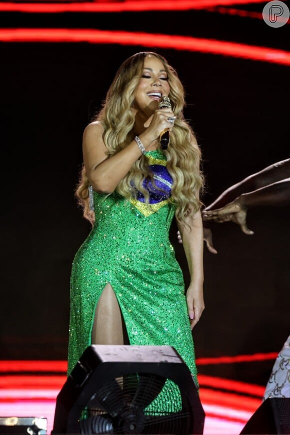 Mariah Carey no Rock in Rio: quem não quisesse se misturar poderia assistir ao show em um telão na área de camarim. Muitos famosos preferiram voltar para o camarote