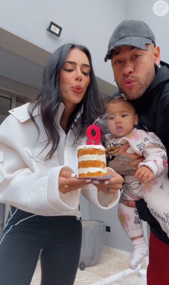 Neymar e Bruna Biancardi somente apareceram juntos nos 9 meses de Mavie