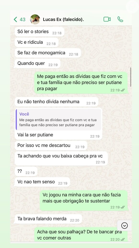 Andressa Urach afirma que fez dívidas com o ex-namorado e a família dele