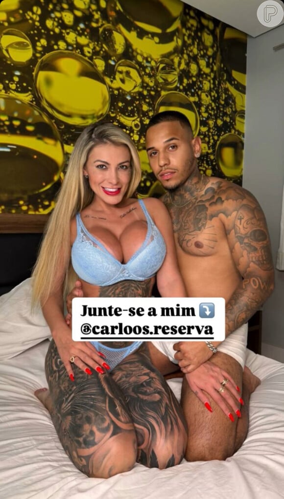 Ator pornô Carlos Gui contou bastidores das cenas de sexo com Andressa Urach no Instagram