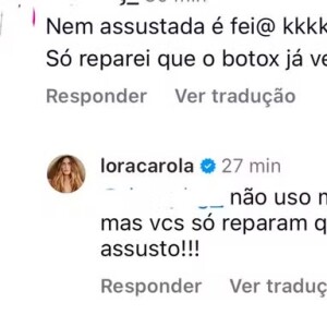 Uma internauta disse que Carolina Dieckmann estaria com o 'botox vencido' e recebeu a melhor resposta da atriz