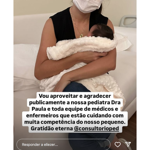 Por fim, Eliezer agradeceu à pediatra e equipe de enfermeiros que tem cuidado de Ravi no hospital