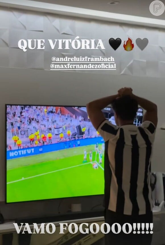 O Botafogo foi campeão da Libertadores e Larissa Manoela vibrou com o marido, André Luiz Frambach