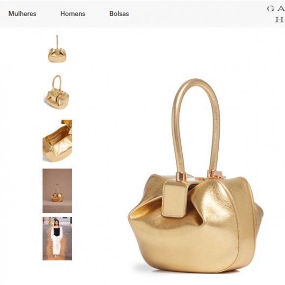 A bolsa de luxo de Bruna Marquezine é confeccionada em couro de novilho.