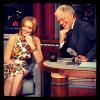 Lindsay Lohan chora ao ser entrevistada por David Letterman, em 9 de abril de 2013