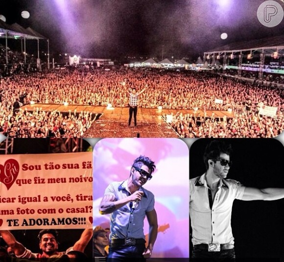 Gusttavo Lima em show realizado em Ribeirão Preto (SP), que contou com a presença de mais de 40 mil pessoas