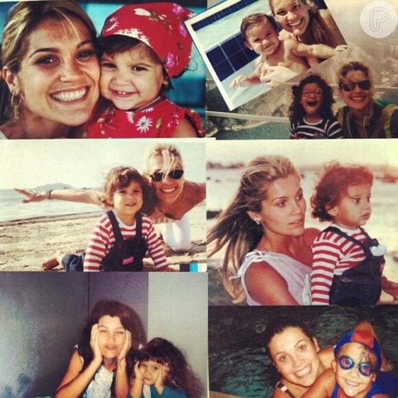 Giulia Costa posta montagem de fotos de quando era criança ao lado de sua mãe, Flávia Alessandra